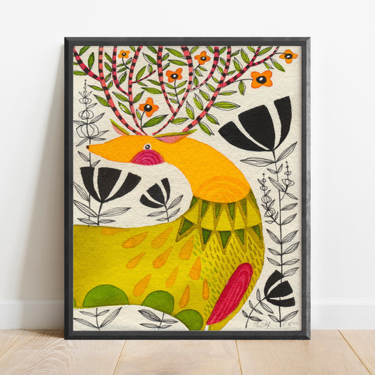 Art Print of a Mid Century Modern deer by Cori Dantini