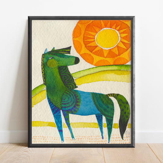 Art Print of a Modern Mid Century style Horse, by Cori Dantini