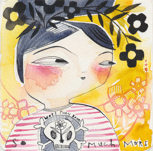 Original Watercolor painting by Cori Dantini, More than Bones