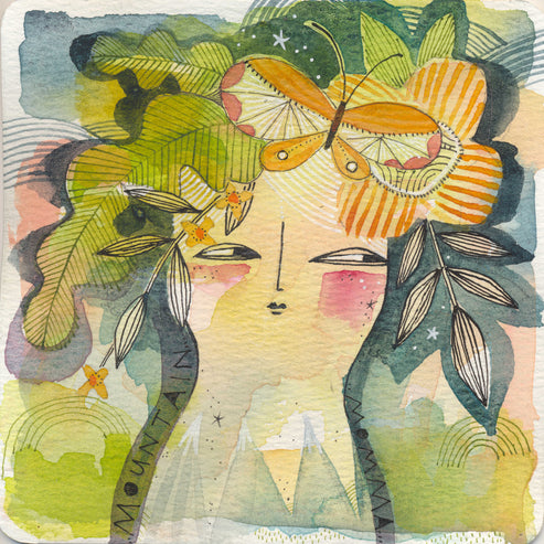 Original Watercolor painting by Cori Dantini, Mountain Momma